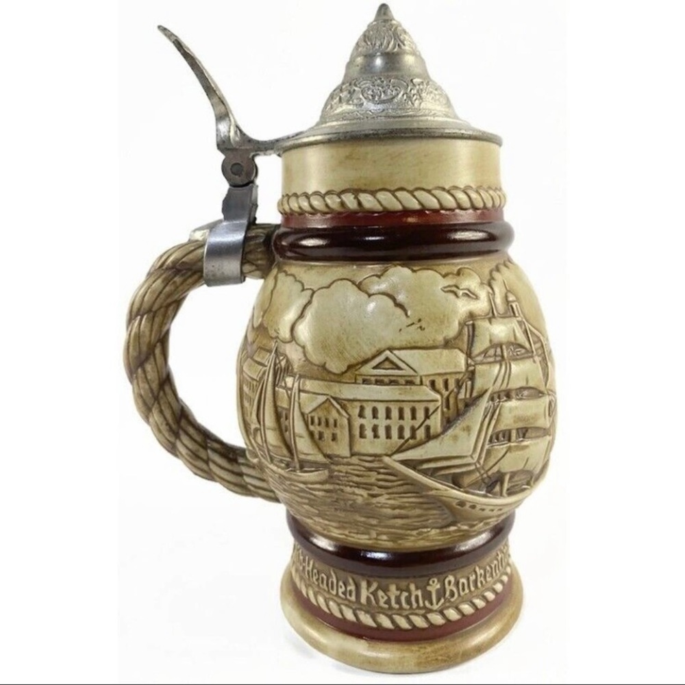 Pirate Pewter Lid Tall-Ships B eer Stein Vintage Nautical Avon Collector Edition - Picture 16 of 16